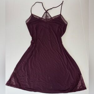 Victoria’s Secret Lace Chemise Slip Nightgown Burgundy Lingerie - XS